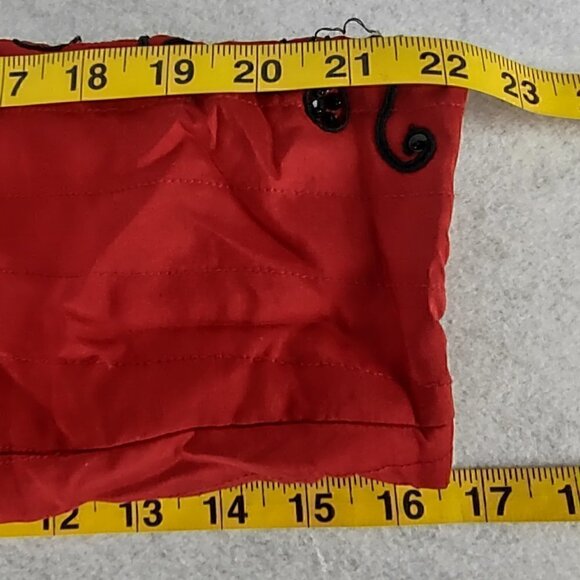 Carole Little Red 100% Lined, Padded, Sequins, Embroidered, Silk Jacket, Size S - Picture 13 of 15
